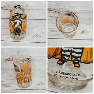 Vintage McDonald Hamburglar Collector Series Glass Cup Tumbler Rare